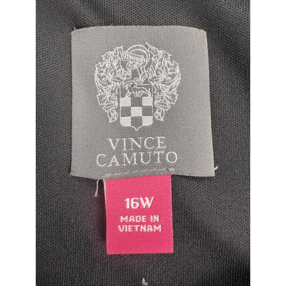Vince Camuto Plus 16W Black Cold-Shoulder Midi Dress - Picture 4 of 12